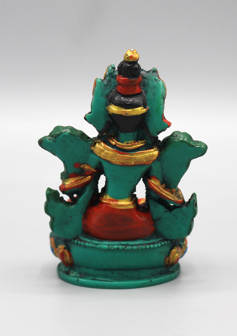 Hand Painted Green Tara Resin Statue