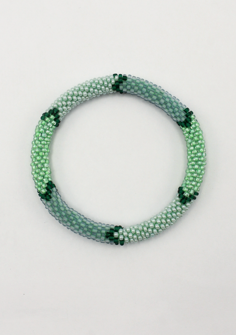 Blue Stripe Reef Roll on Beads Bracelet