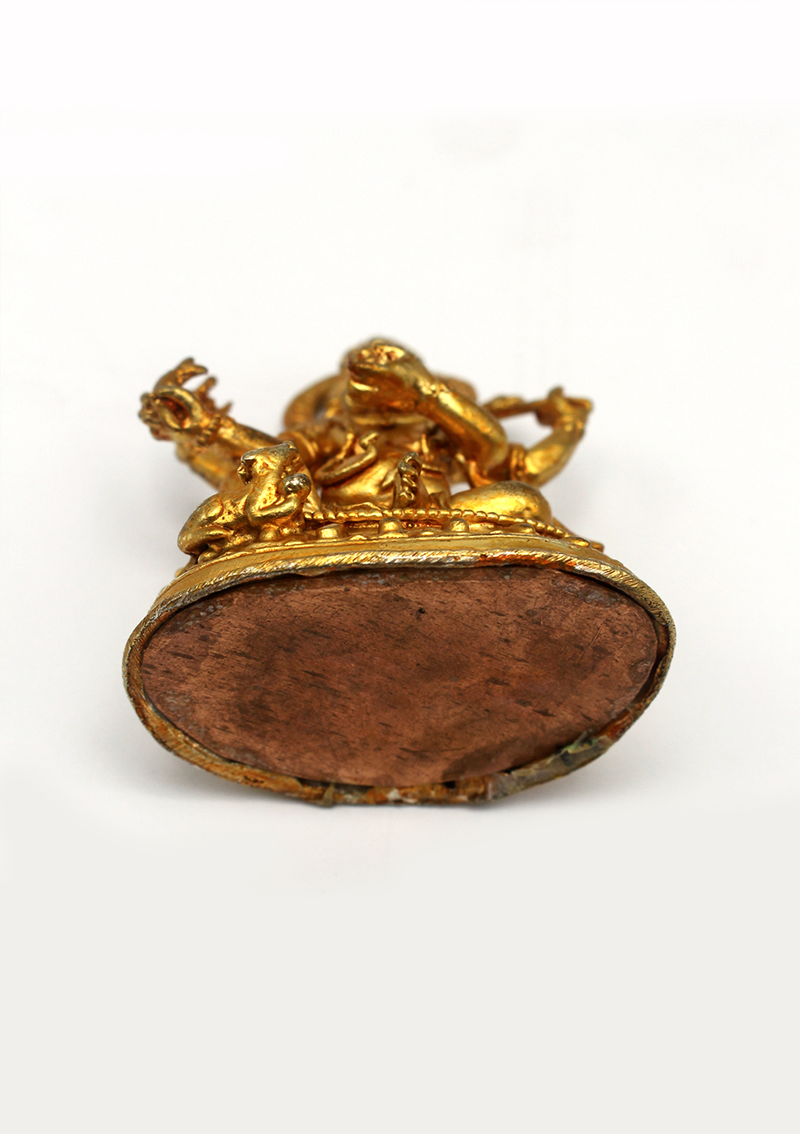 Gold Electroplated Tiny Ganesha Statue 3"H