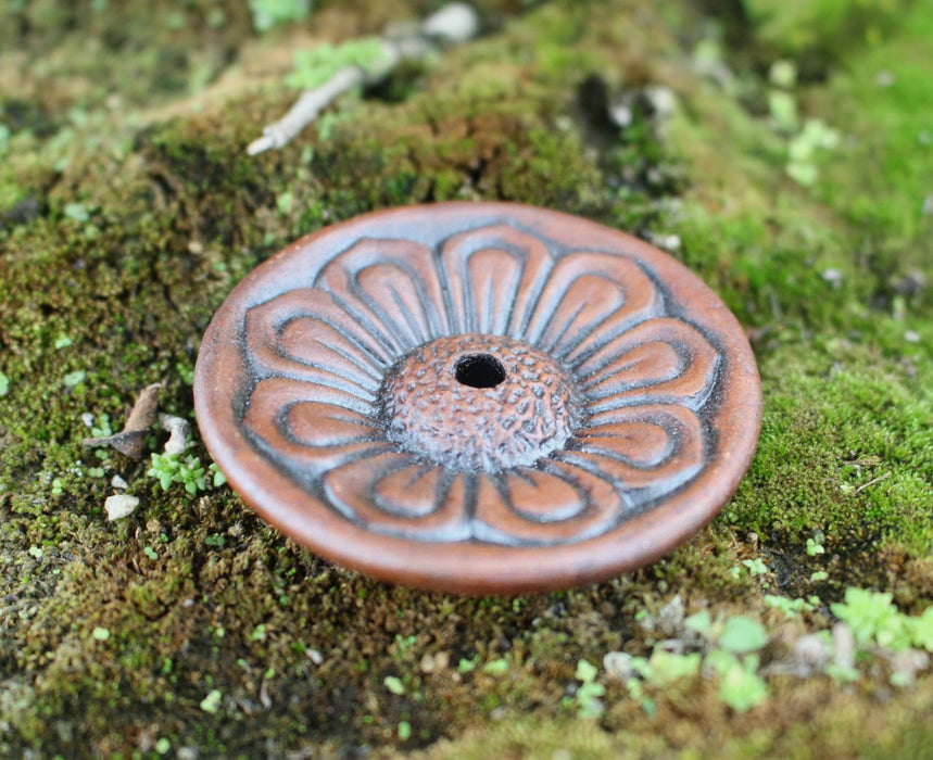 Lotus Design Terracotta Incense Burner