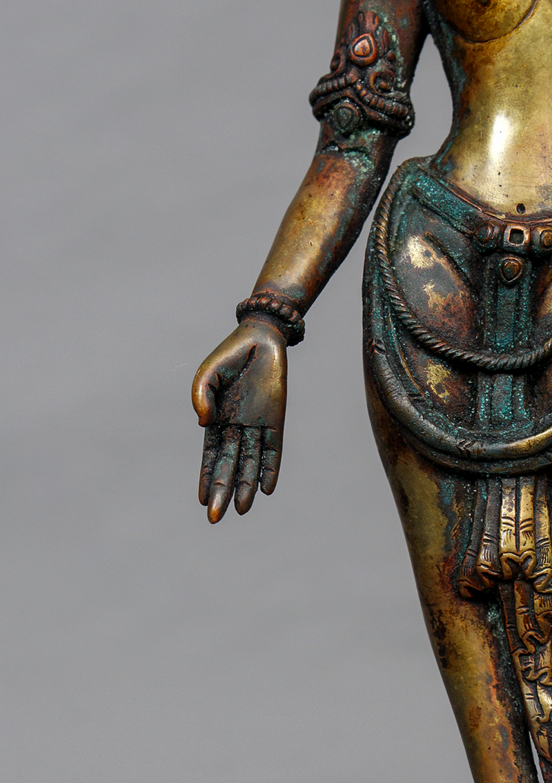Antique Bronze  Lokeshvara Statue 11.25" H