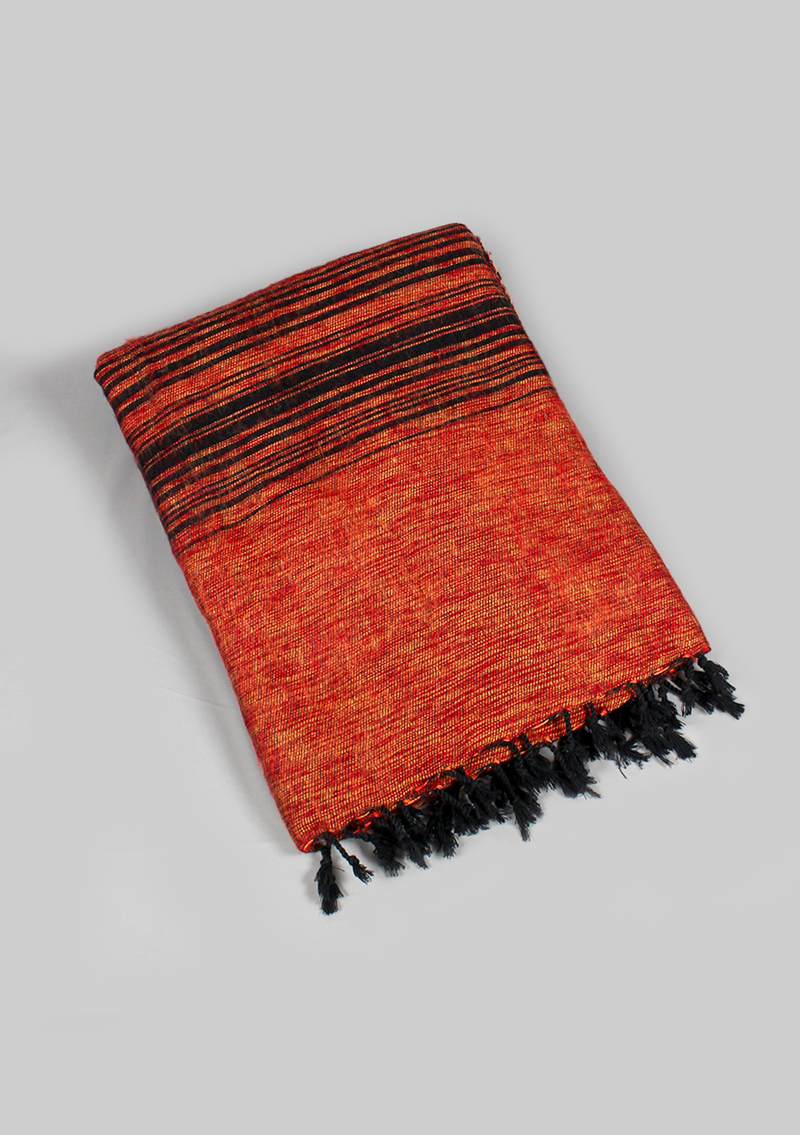 Handloomed Stripes Yak Wool Blanket - Colorful