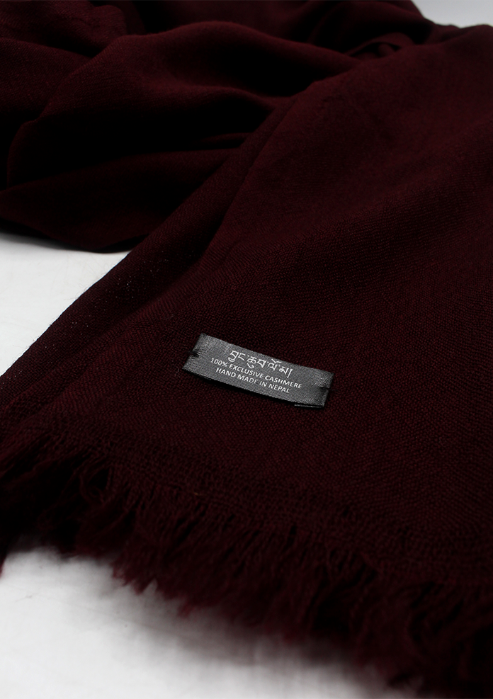 Dark Monk Red Maroon Cashmere Large Shawl