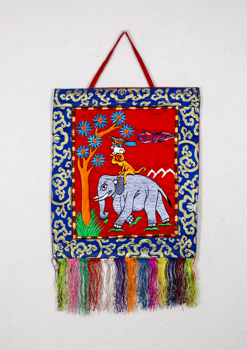 Four Harmonious Friends Brocade Wall Hanging