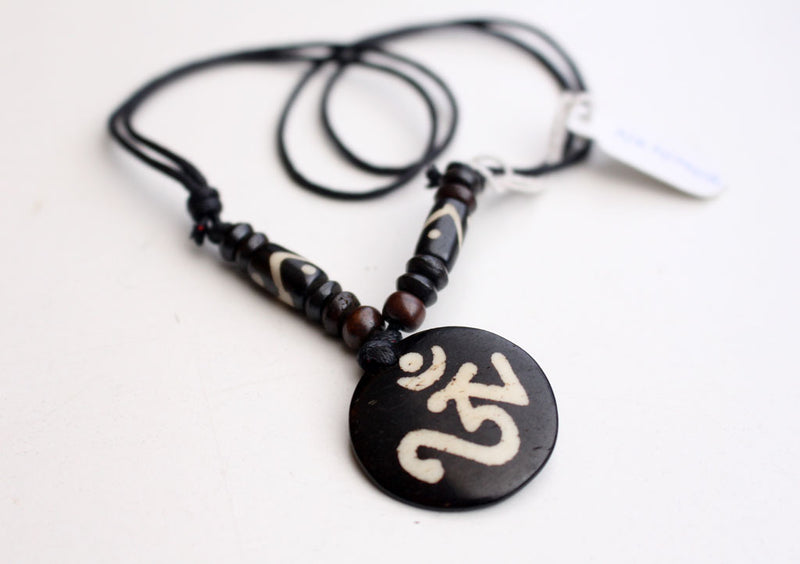 Religious Hindu OM Carved Pendants in an adjustable Thread