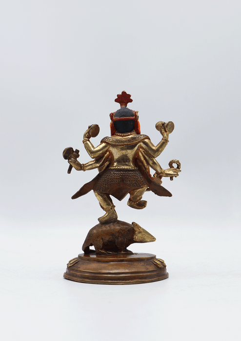 Partly Gold Plated Dancing Ganesha Statue 5.5" High SS-ST130