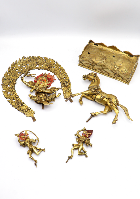 Master arts 24 K Gold  Palden Lhamo  Copper Statue 12"H