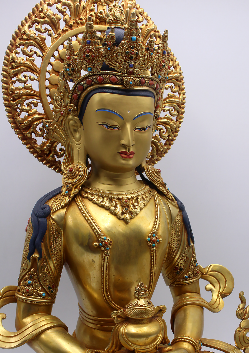 Masterarts 24 K Gold  Apparmita  21"H Sculpture Buddhist Deity