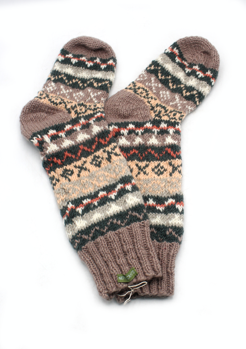 White Gray  Dove Multicolor Woolen Knee High Socks