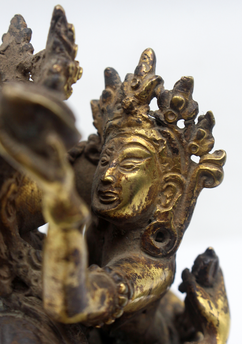Copper Vajrasattwa Shakti Statue 6.5"H