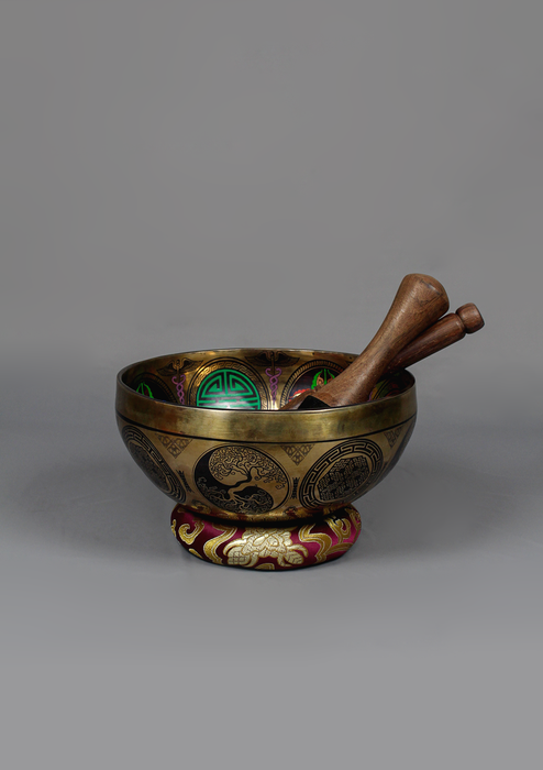 Mandala  Painting  Singing Bowl 8"