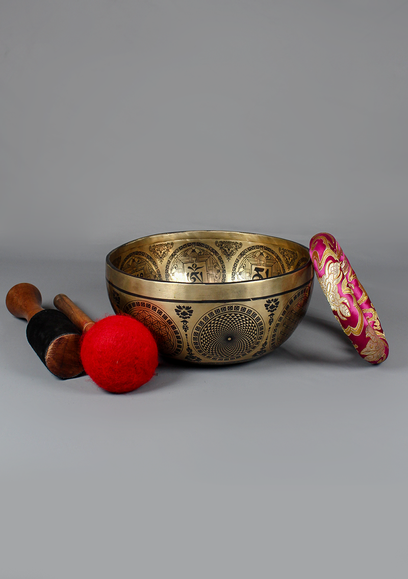White Tara  Thangka Painting Singing Bowl E Note Purple