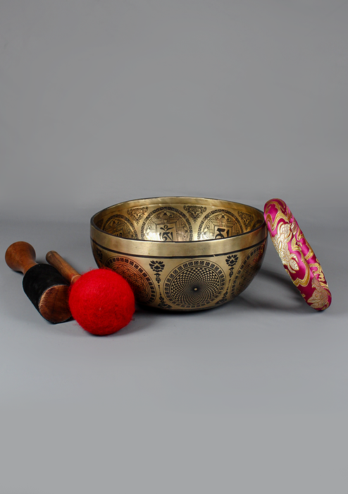 White Tara  Thangka Painting Singing Bowl E Note Purple