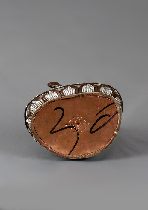 Guru Padmasambhava  Silverplated  Copper Statue 9" H