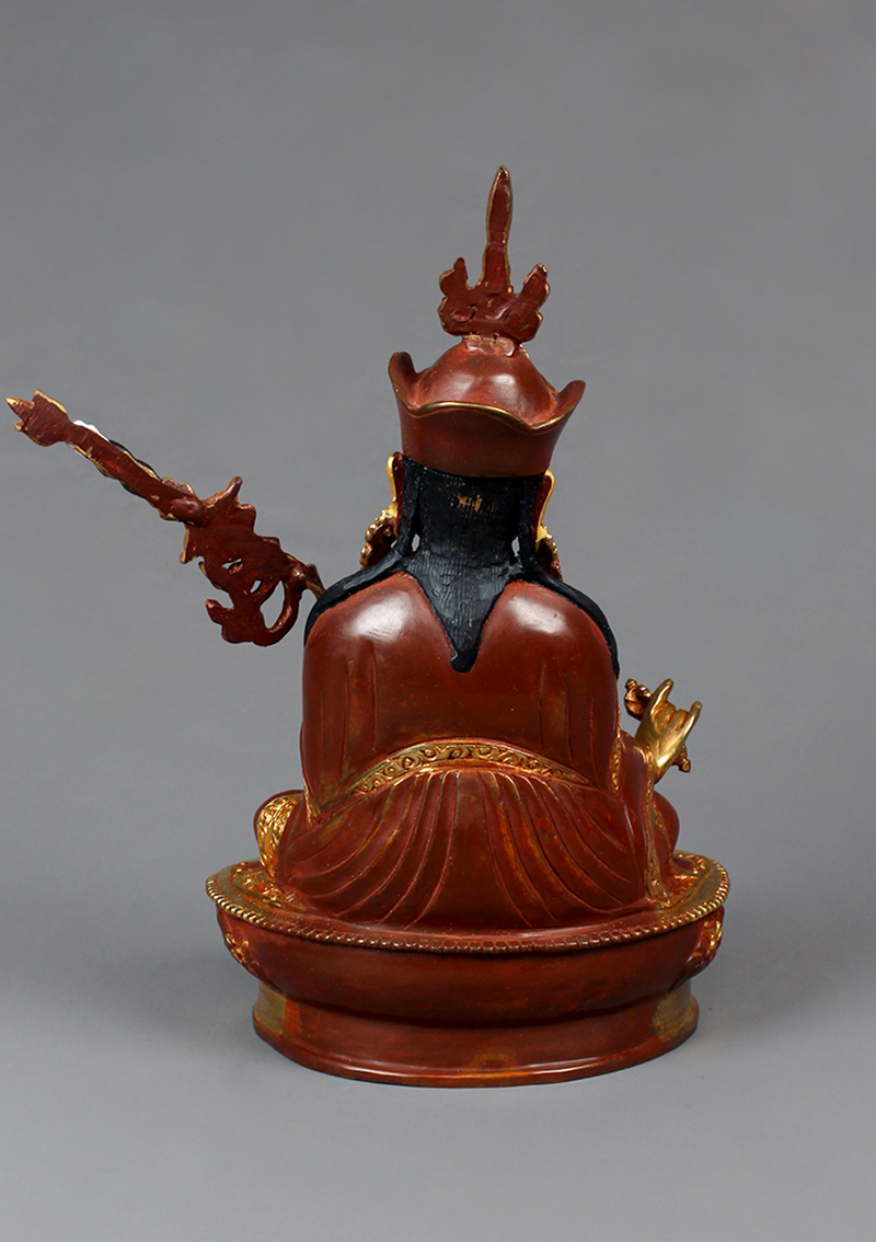Guru Padmasambhava Partly Gold Plated Rinpoche Statue 8" H