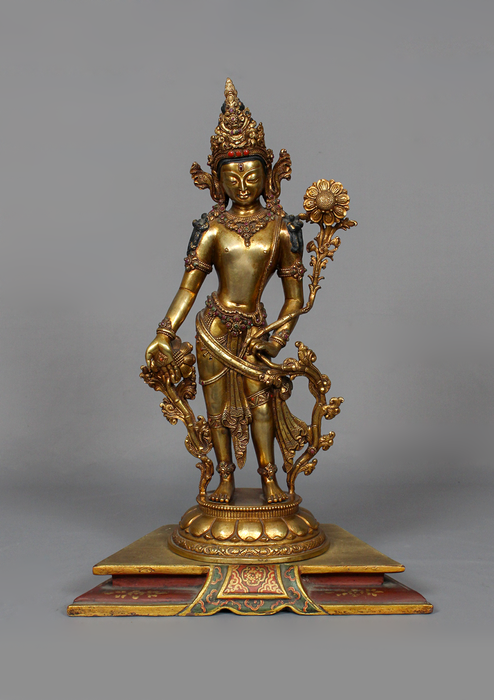 Fully Gold Plated Padmapani Lokeshvara Statue