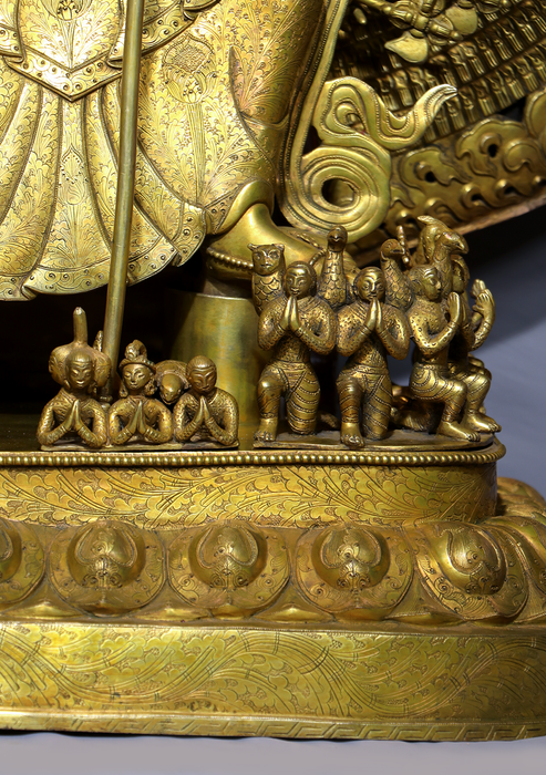Mastercrafted 24 K Gold Sitatapatra or Dukkar Statue 51"H