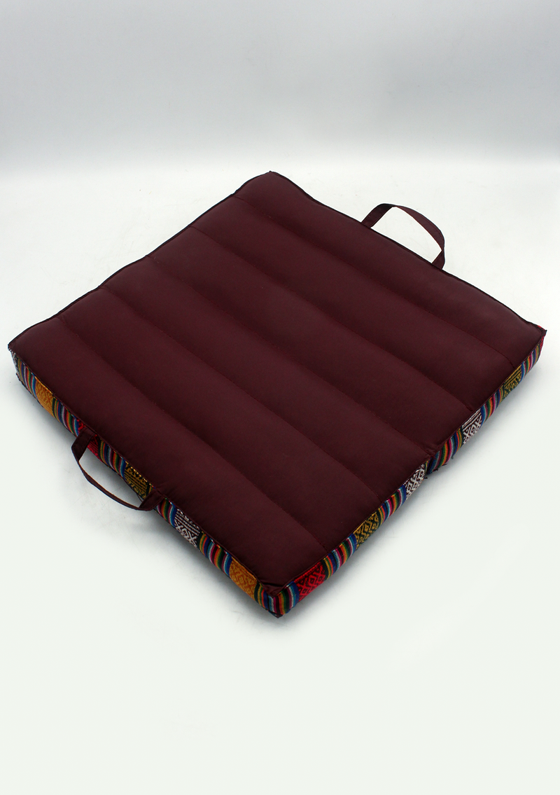 Foldable Gheri Border Large Meditation Cushion