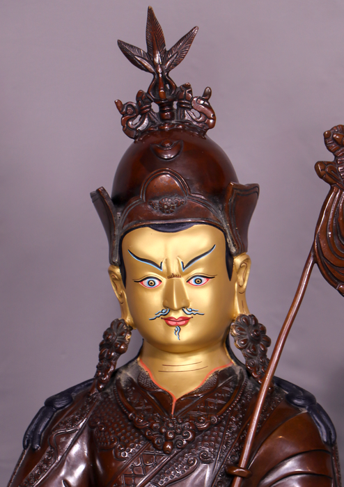 Copper Oxydized  Guru Padmasambhava Statue 19.5"H