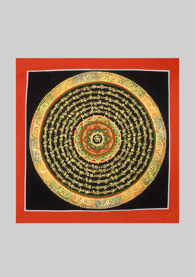6 Line Tibetan Om Mandala Thangka Painting