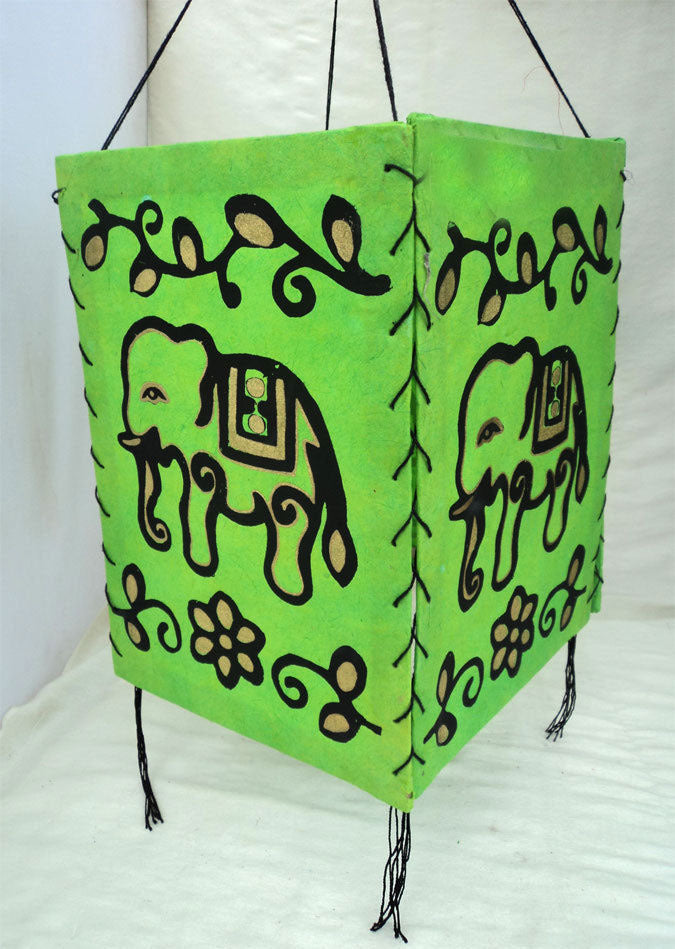 Elephant Print Lokta Paper Lamp Shade