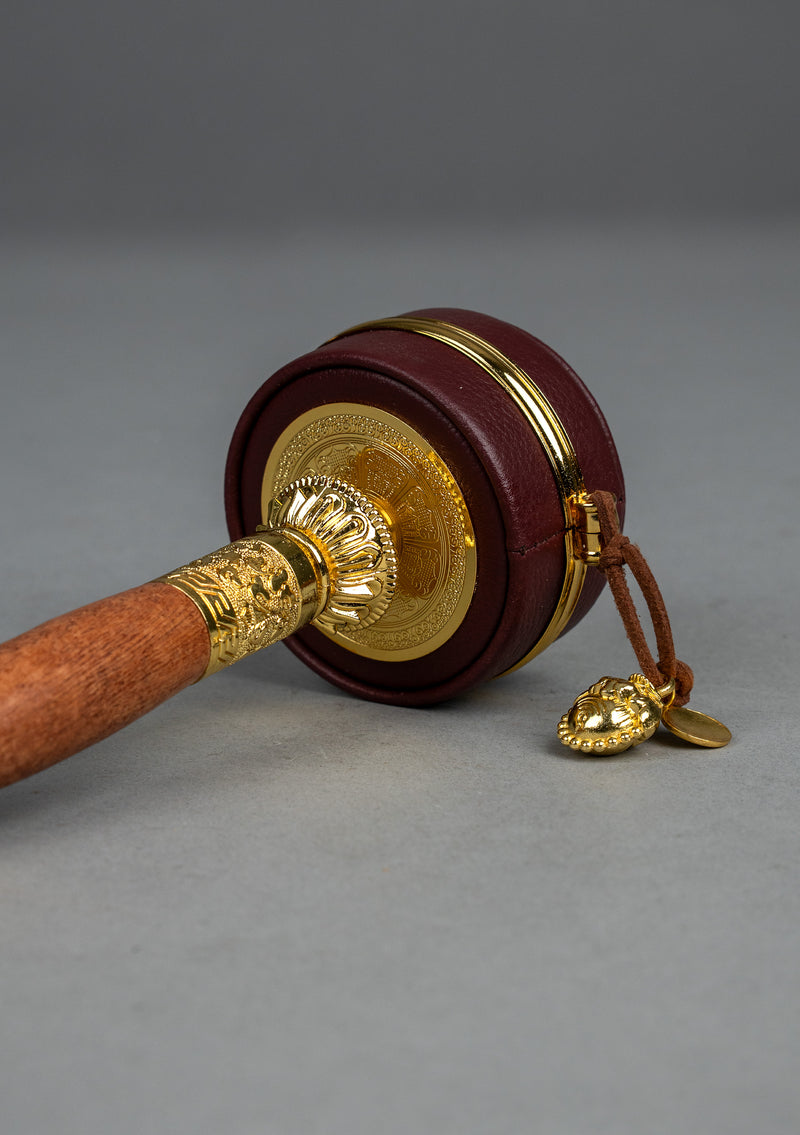 Handheld Tibetan Leather Prayer Wheel
