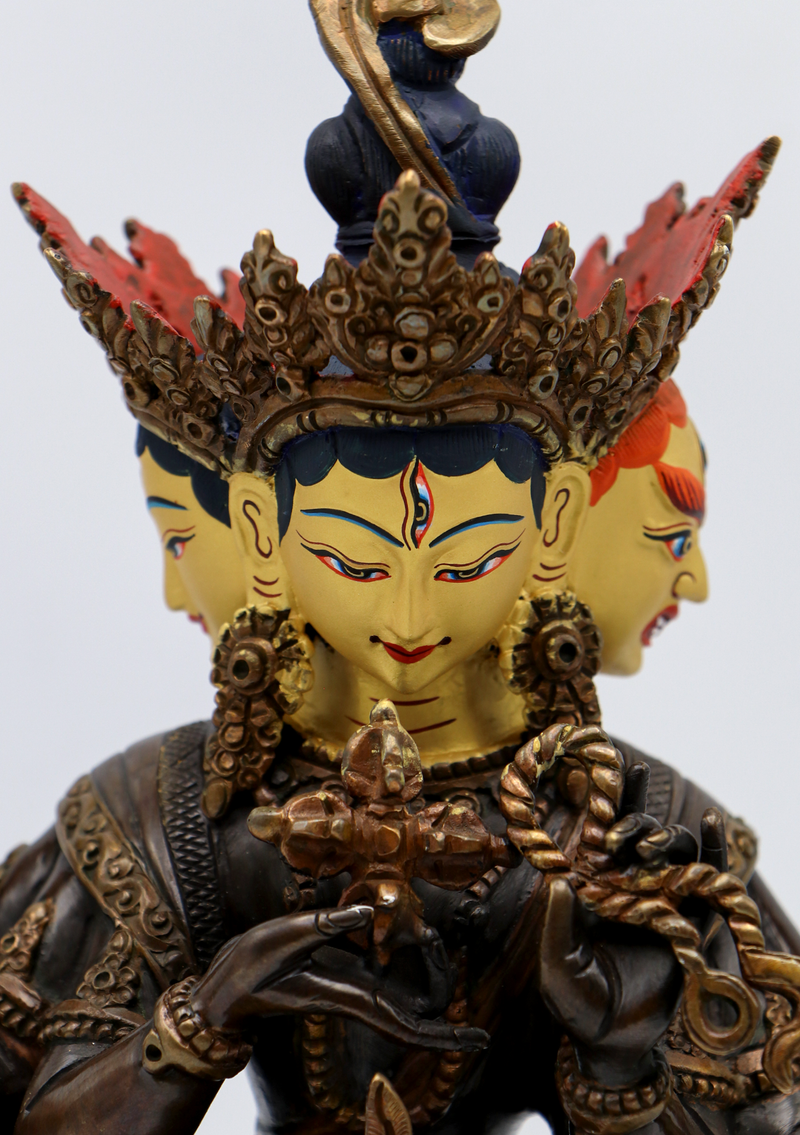 Partly Gold Plated Namgyalma Statue 9"H