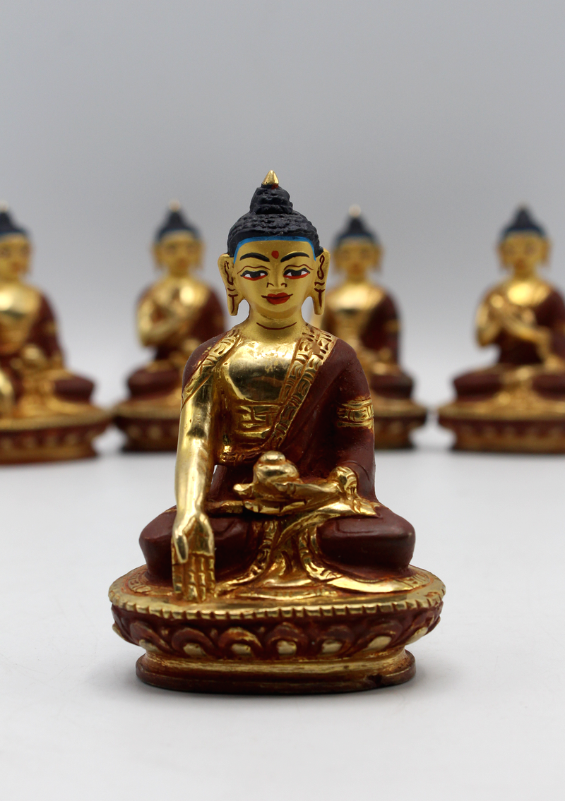 Five Dhyaani Buddha Gold Plated Statue, Panchha Buddha Statue