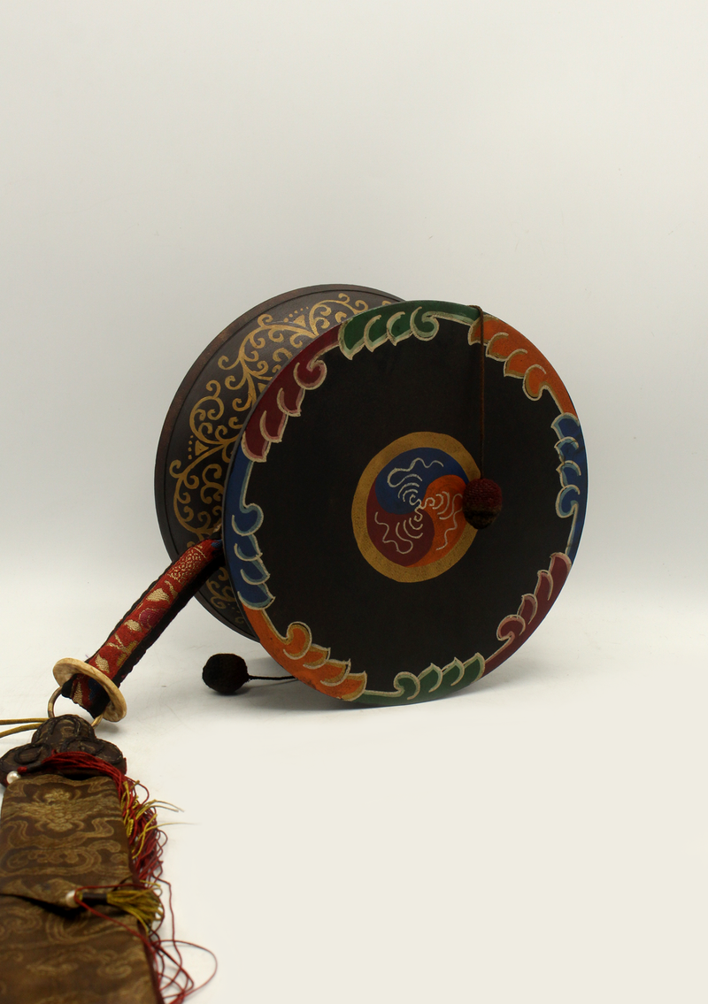 Handpainted Tibetan Shamans Chod Drum Damaru