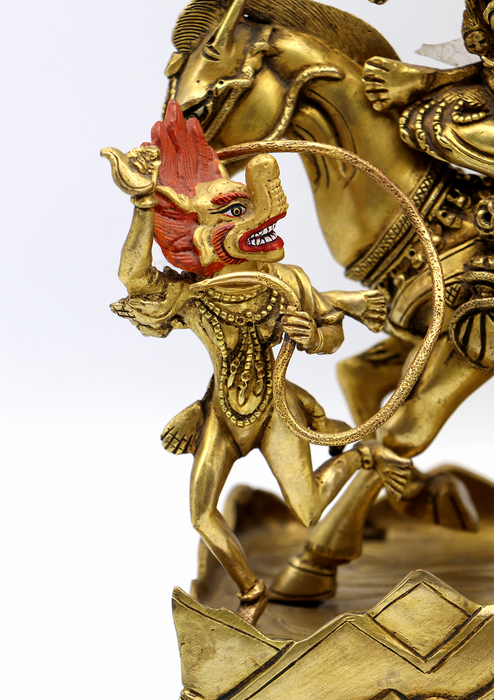 Master arts 24 K Gold  Palden Lhamo  Copper Statue 12"H