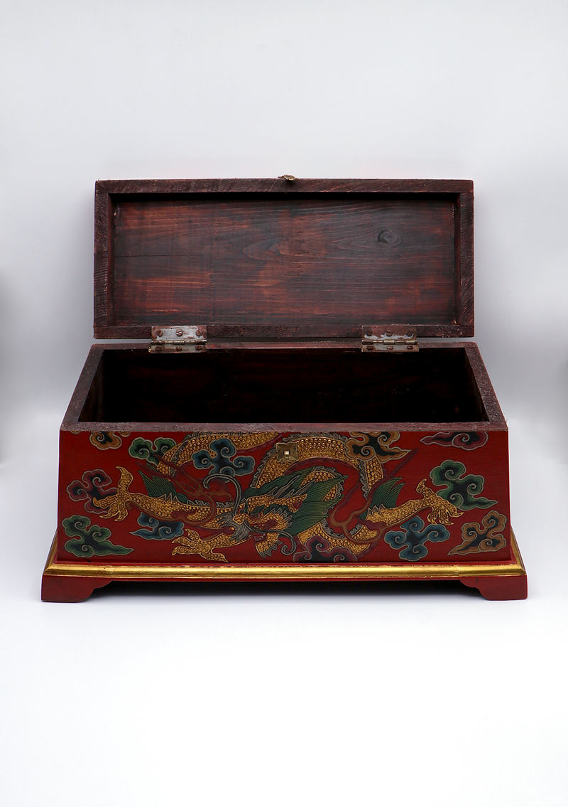 Handpainted Tibetan Dragon Wooden Box