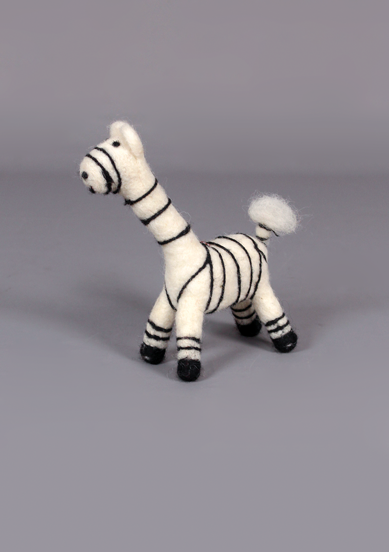 Handmade Felt Zebra Hanging Decor