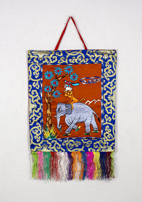 Four Harmonious Friends Brocade Wall Hanging