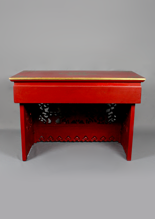 Traditional Handpainted Tibetan Folding Table from Nepal