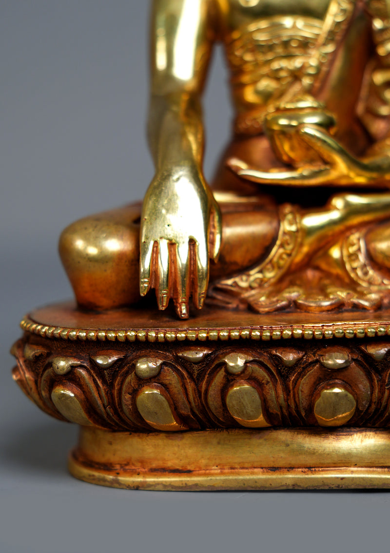 Handmade Copper Gilt  Buddha Sculpture for Meditation, Altar & Home Décor