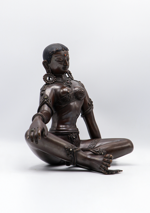 Masterpiece Newa Arts Copper Oxidized Apsara Statue 9"H