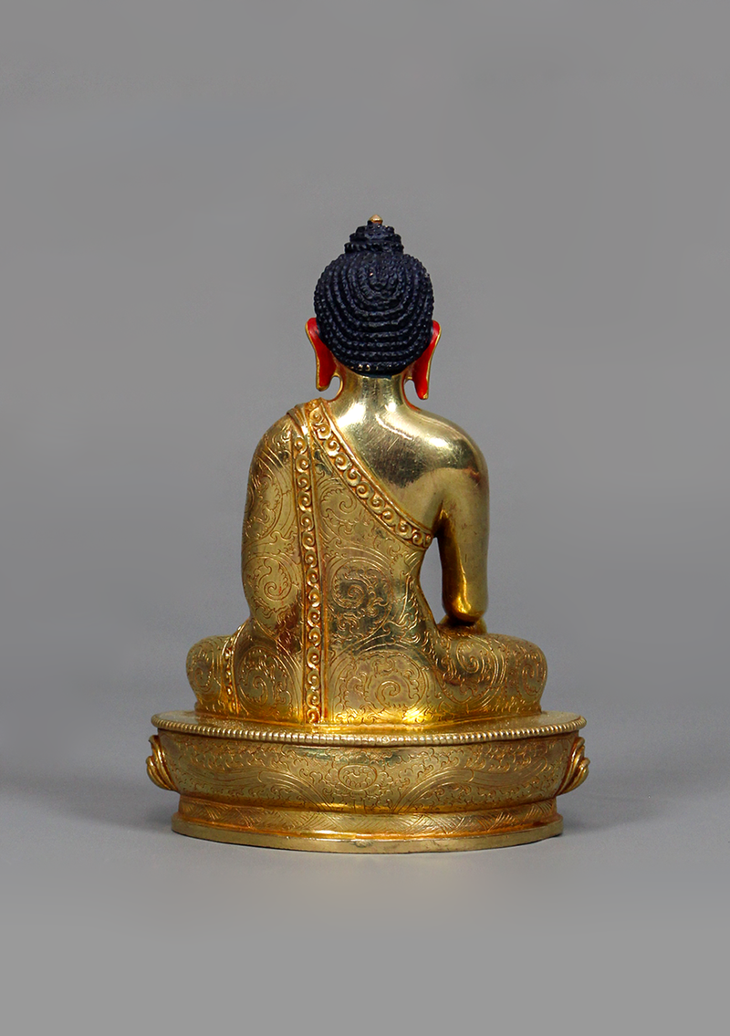Fully Gold Plated Shakyamuni Buddha Statue 5.5" H