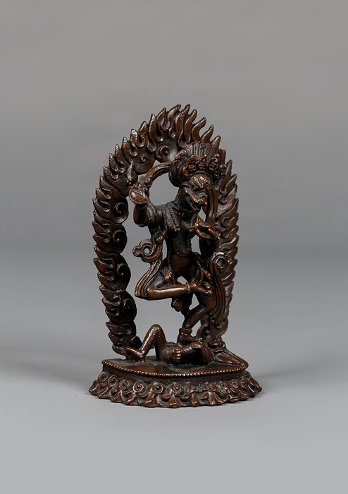 Copper Simhamukha Statue 3.75"