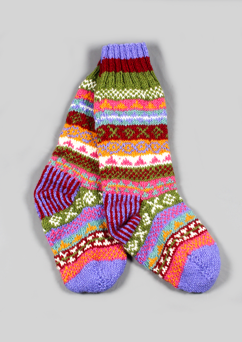 Handknitted Purple Woolen Knee High Socks