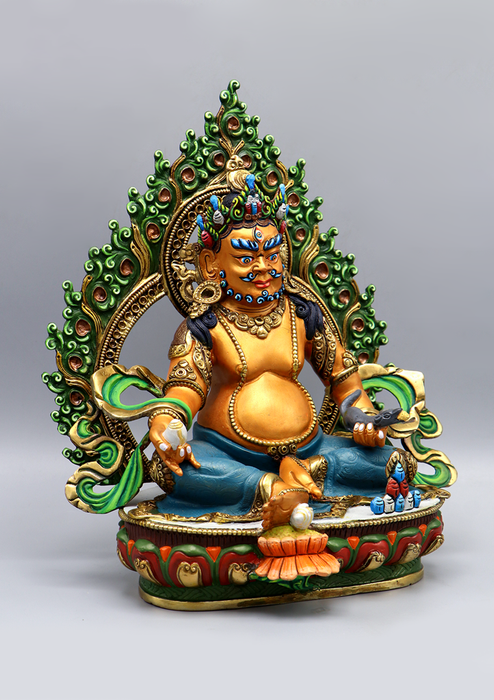 Gold Plated Jambala Painted Statue by Archana Shakya