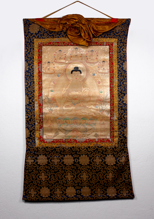 Shakyamuni Buddha Brocade Thangka Painting