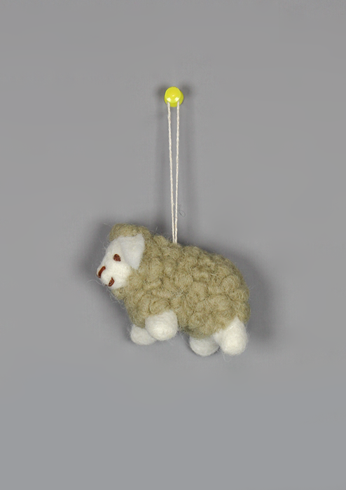 Handmade Felt Wool Sheep Hanging Ornament – Fair Trade Decor from Nepal