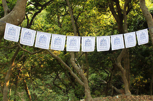All White Chenrezig Prayer Flags