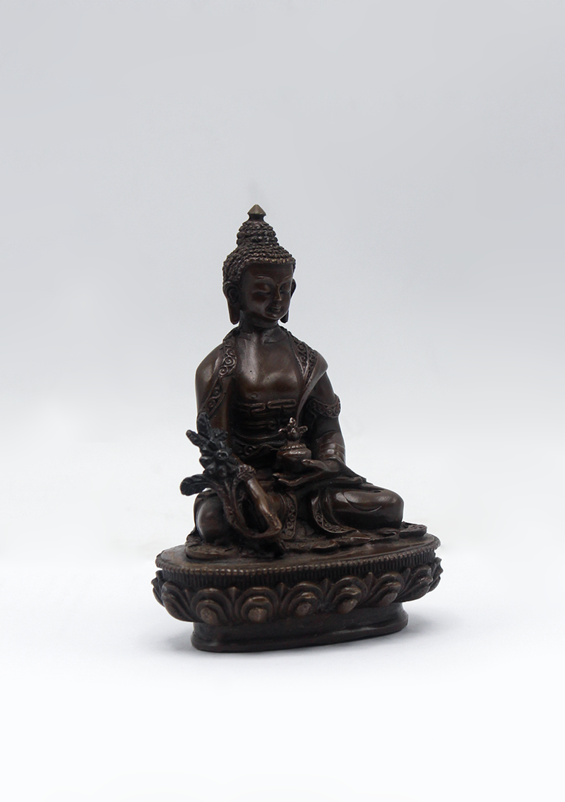 Copper Medicine Buddha Statue 3.5"H