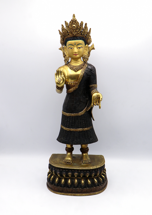 Dipankar Buddha 24 K Gold Copper Statue 19"H