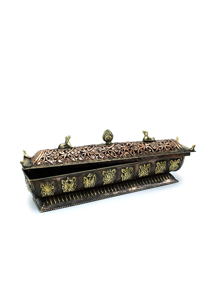 Tibetan Dharma Chakra Incense Burner with 8 Auspicious Symbols