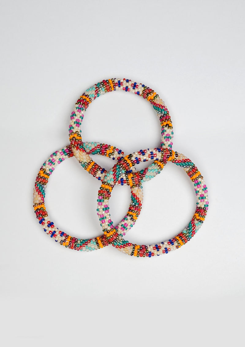 Vibrant and Colorful Nepalese Roll Bead Bracelet