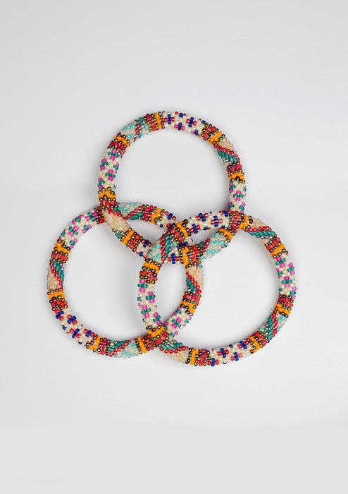 Vibrant and Colorful Nepalese Roll Bead Bracelet