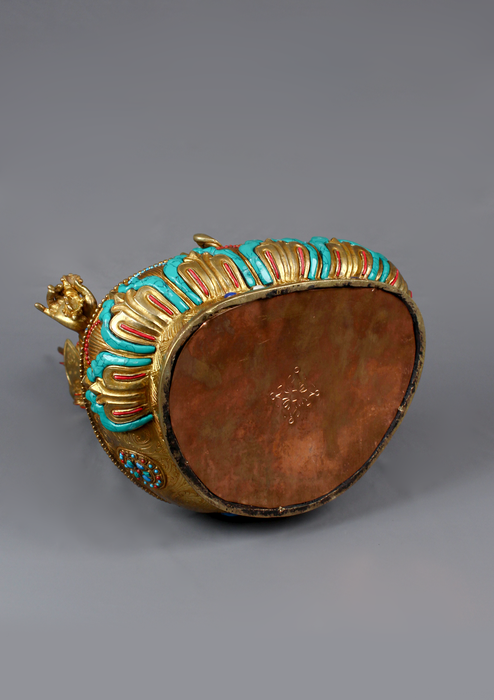 Guru Rinpoche 24K Gold Gilded Copper  Statue 15"H