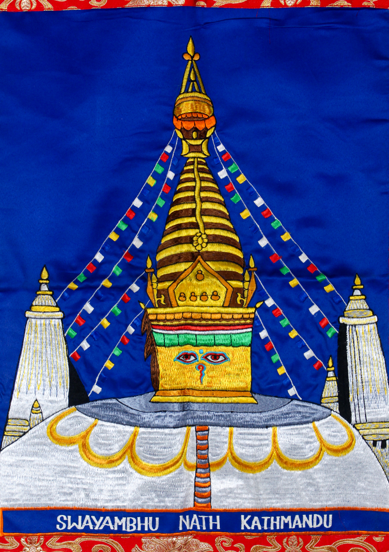Swoyambhunath  Embrodiery Brocade Wall Hanging